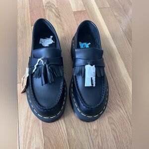 New Dr. Martens Unisex Adrian Quad Leather Platform Loafers Size 5L / 4M